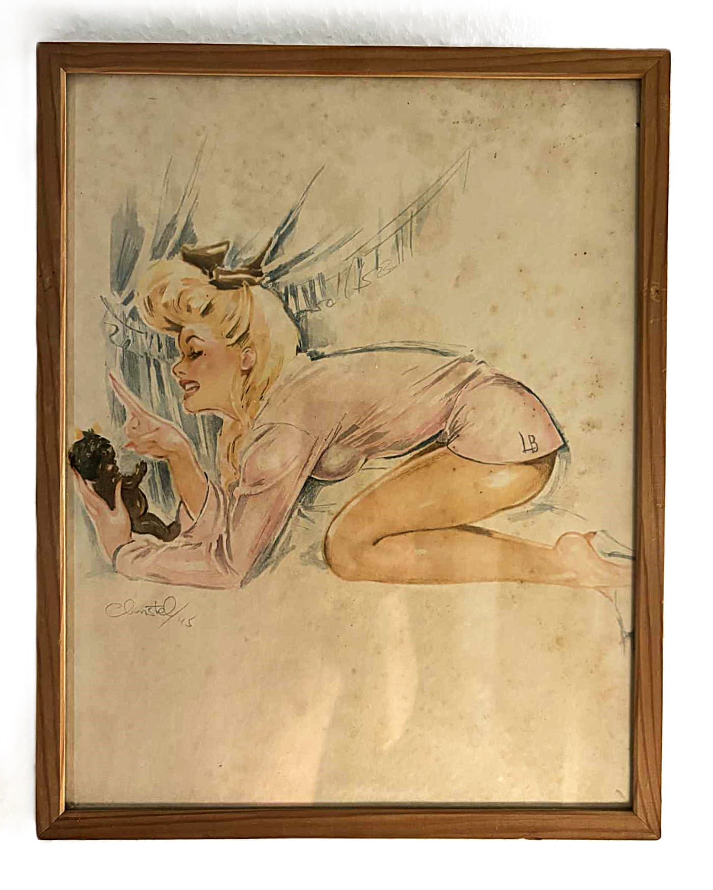 Originalt litografi af den danske illustrator CHRISTEL MARIOTT (1919-1992)