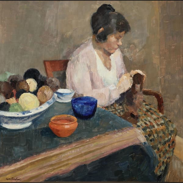 Carl Fischer “Interiør med kunstnerens hustru”