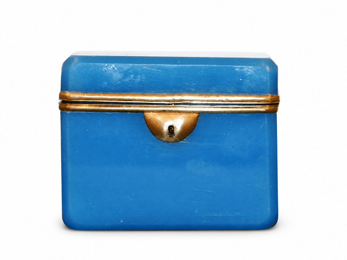 Blåt opaline sukkerskrin, Frankrig, ca. 1880.