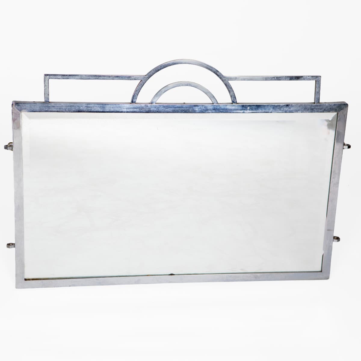 Art Deco spejl i forkromet messing, ca. 1920