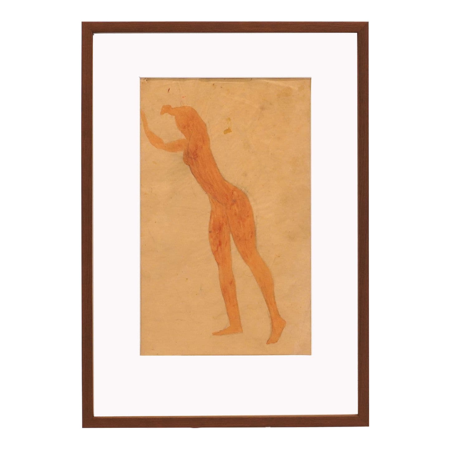 Johannes Bjerg akvarel. Johannes Bjerg, 1886-1955, modelstudie, blyant og akvarel