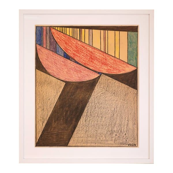 Vilhelm Bjerke-Petersen, komposition. Vilhelm Bjerke-Petersen, 1909-57, kridt på papir