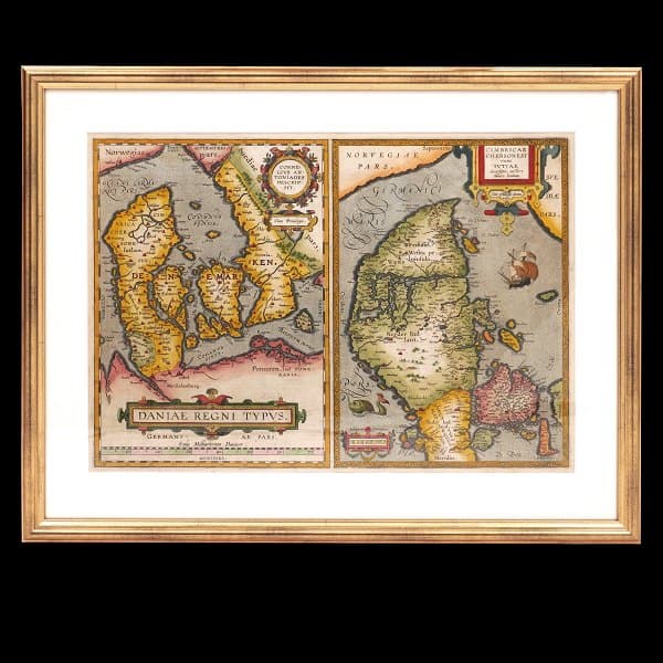 Ortelius Danmarkskort udgivet år 1584. Tidligste version