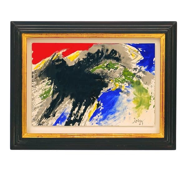 Asger Jorn maleri. Asger Jorn, 1914-73, mixed media, bl.a. gouache på papir